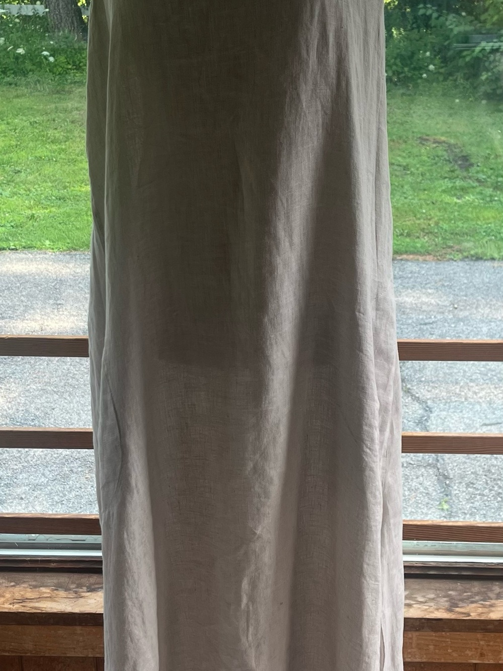 Lightweight Sleeveless 100 % Linen Maxi dress - beige/neutral - made in Italy - Picture 6 of 8
